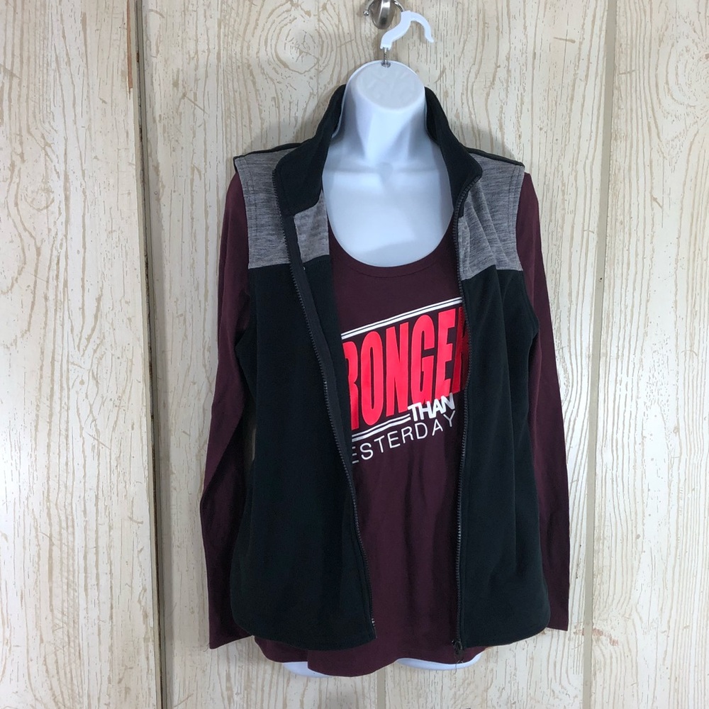 Energie 2PC Space Dyed Casual Top/Vest Size L